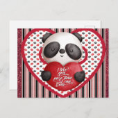 Carte Postale Jour des Valentines de l'ours de Panda (Devant / Derrière)