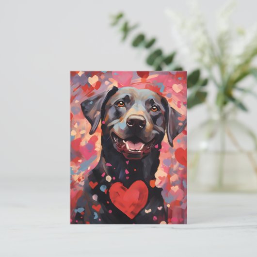 Carte Postale Jour des Valentines du Labrador (Debout devant)