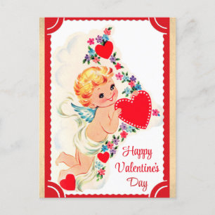 Carte Postale Jour des Valentines joyeux et Vintage
