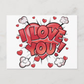 Carte Postale Jour des Valentines Pop Art (Devant)