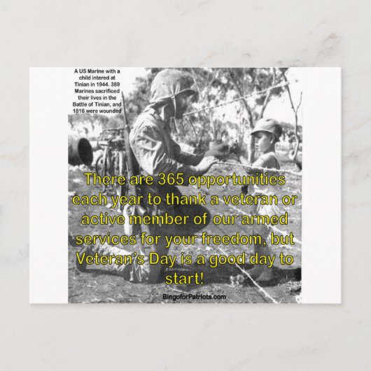 Carte Postale Jour des vétérans (Devant)