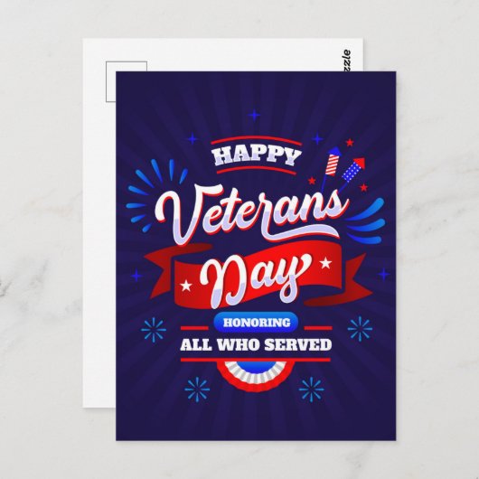 Carte Postale Jour des vétérans  (Devant / Derrière)