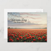 Carte Postale Jour des vétérans - Honorer tous ceux qui ont serv (Devant / Derrière)