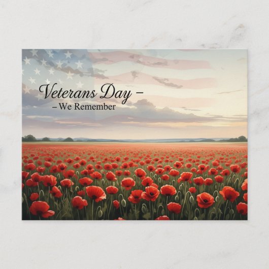 Carte Postale Jour des vétérans - Honorer tous ceux qui ont serv (Devant)