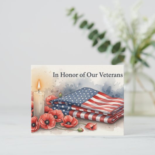 Carte Postale Jour des vétérans - Honorer tous ceux qui ont serv (Debout devant)