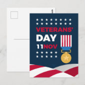 Carte Postale Jour des vétérans - Honorer tous ceux qui ont serv (Devant / Derrière)