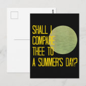 Carte Postale Jour d'été de Shakespeare (Devant / Derrière)