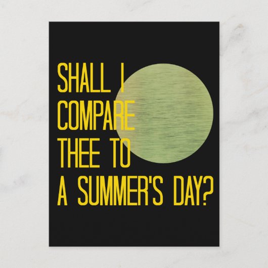 Carte Postale Jour d'été de Shakespeare (Devant)