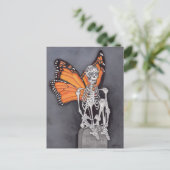 Carte Postale Jour d'Halloween du squelette mort (Debout devant)