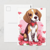 Carte Postale Jour du beagle Valentines (Devant / Derrière)