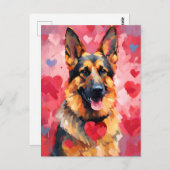 Carte Postale Jour du berger allemand Valentines (Devant / Derrière)