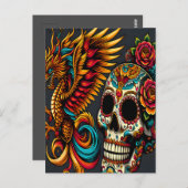Carte Postale Jour du crâne du dragon mort (Devant / Derrière)