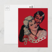 Carte Postale Jour du diable vintage Valentines (Devant / Derrière)