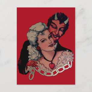 Carte Postale Jour du diable vintage Valentines