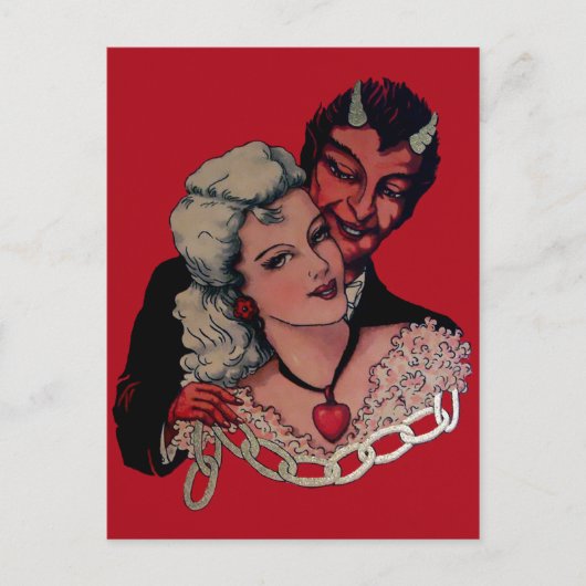 Carte Postale Jour du diable vintage Valentines (Devant)