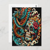 Carte Postale Jour Du Dragon Et Du Crâne Morts (Devant / Derrière)