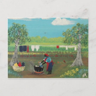 Carte Postale Jour du lavage dans les années cinquante