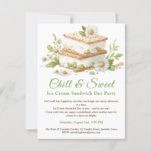 Carte Postale Jour du Sandwich de Crème Glacée Pistache Aquarell