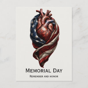 Carte Postale Jour du Souvenir : Hommage au cœur américain