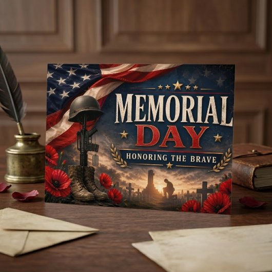 Carte Postale Jour du Souvenir Hommage au Soldat Agenouillé Brav