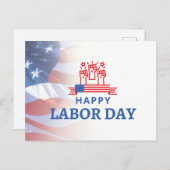 Carte Postale Jour du Travail heureux et moderne blanc (Devant / Derrière)