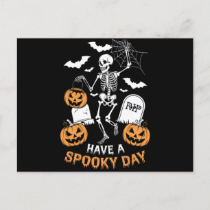 Carte Postale Jour Éffrayant Halloween Witch Cadeau Skeleton