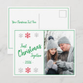 Carte Postale Jour férié Noël Script photo saisonnier (Devant / Derrière)