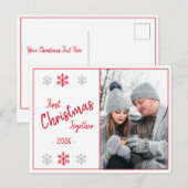 Carte Postale Jour férié Noël Script photo saisonnier (Devant / Derrière)