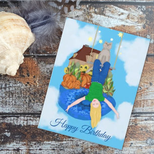Carte Postale Jour heureux. À l'envers. Joyeux Anniversaire