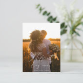 Carte Postale Jour le plus heureux Calligraphie élégante Photo d (Debout devant)