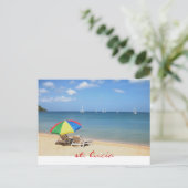 Carte Postale jour parfait et idéal dans le paradis, St Lucia (Debout devant)