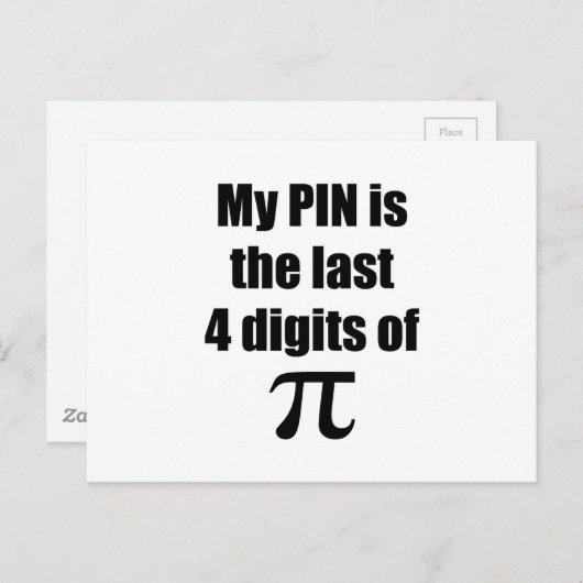 Carte Postale Jour Pi (Devant / Derrière)