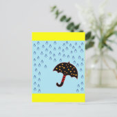 Carte Postale jour pluvieux avec parapluie (Debout devant)