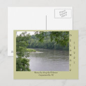 Carte Postale Jour pluvieux le long du fleuve Delaware (Devant / Derrière)