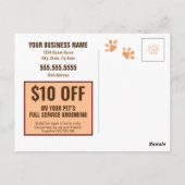 Carte postale Jour Spa Pet Grooming (Dos)