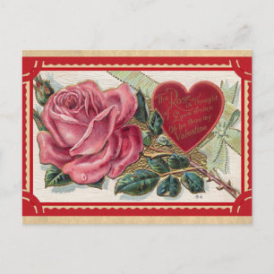 Carte Postale Jour vintage des Valentines Roses victoriens
