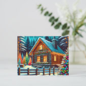 Carte Postale Journal Cabine le soir de Noël Personnalisé (Debout devant)