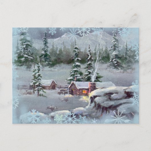 Carte Postale JOURNAL CABINE & SWNOWFLAKES par SHARON SHARPE (Devant)