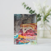 Carte Postale journal déchet collage sandwich en techniques mixt (Debout devant)