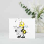 Carte Postale Journal heureux de lecture d'abeille (Debout devant)