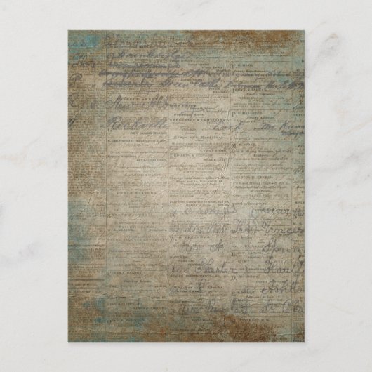 Carte Postale Journal vintage peint (Devant)