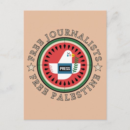 Carte Postale Journalistes libres, Palestine libre (Devant)
