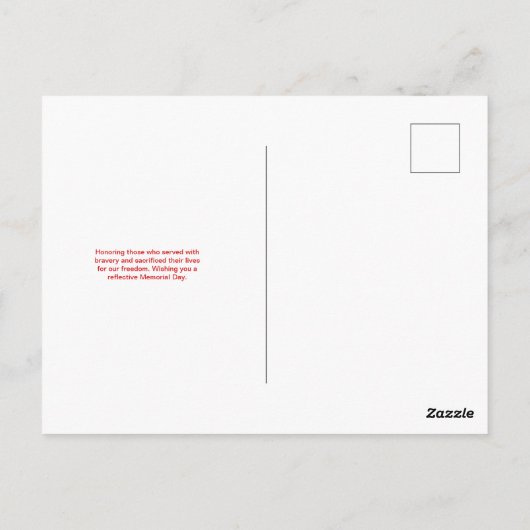 Carte Postale Journée commémorative bleue et rouge (Dos)