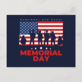 Carte Postale Journée commémorative bleue et rouge (Devant)