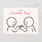 Carte Postale Journée d'amitié Pinky Minimalist (Devant)