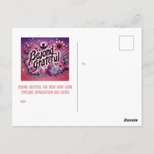 Carte Postale Journée d'appréciation des employés Merci (Dos)