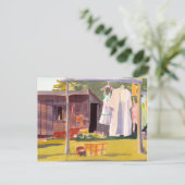 Carte Postale Journée de blanchisserie dans le Maine (Debout devant)