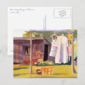 Carte Postale Journée de blanchisserie dans le Maine (Devant / Derrière)