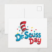 Carte Postale Journée de Dr Seuss | Confettis (Devant / Derrière)