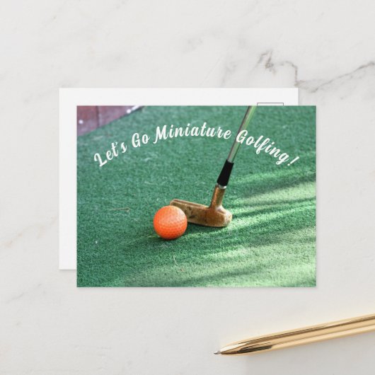 Carte Postale Journée de golf miniature (Devant/Arrière en situation)